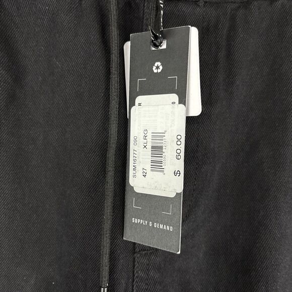 Supply & Demand Straight Leg Double Knee Black Denim Pants Size XL (38x31) NWT - Picture 5 of 7